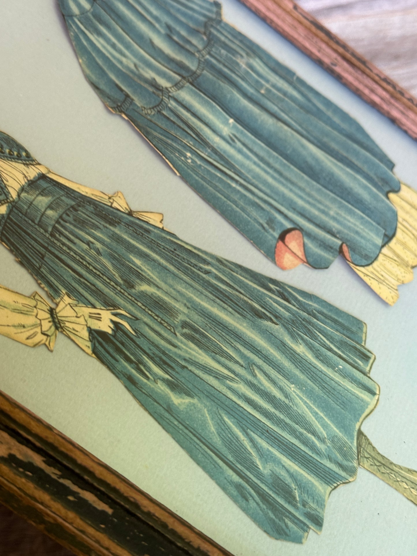 Framed Fashion Paper Doll Collage with Stylish Lady Cutouts