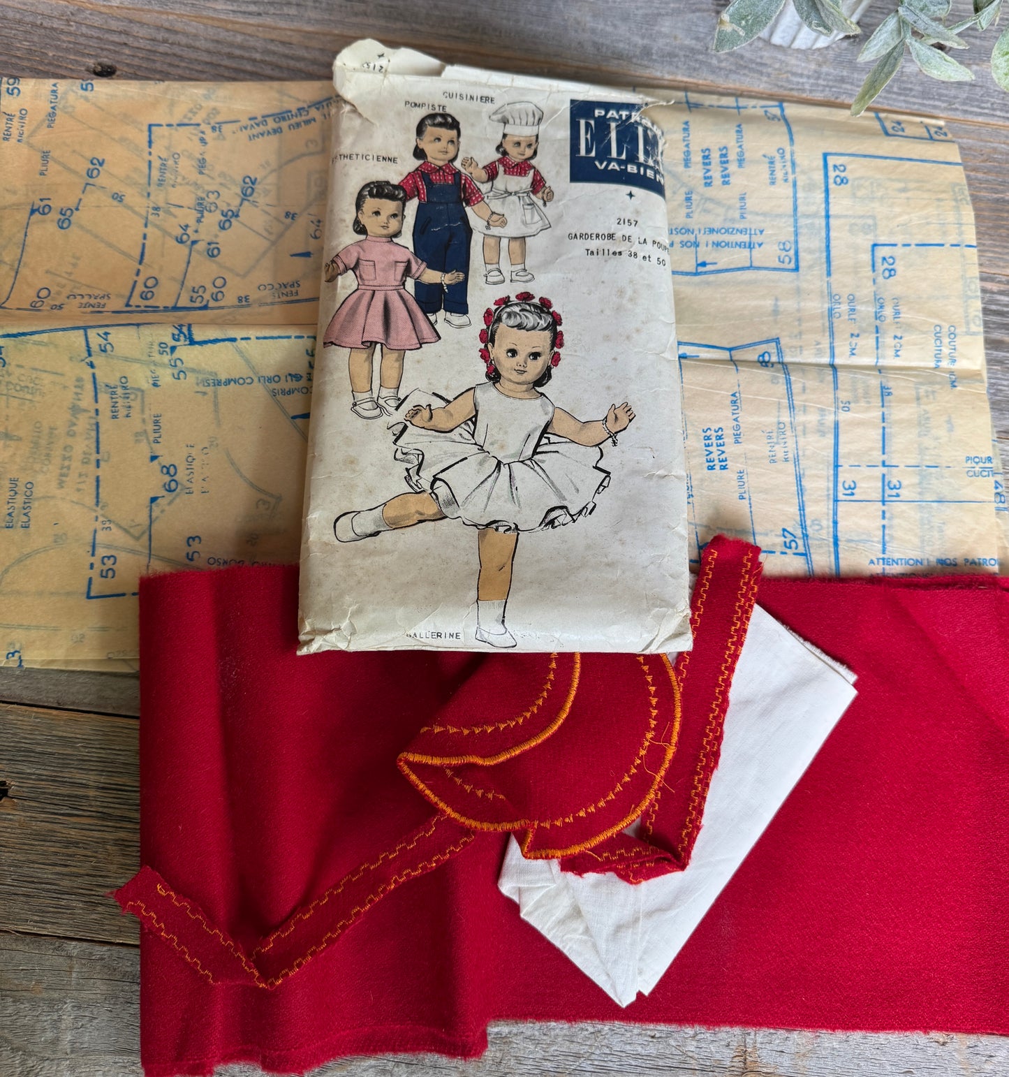 Vintage French Doll Clothing Pattern – 1950's Ensemble with Ballet & Chef Outfits