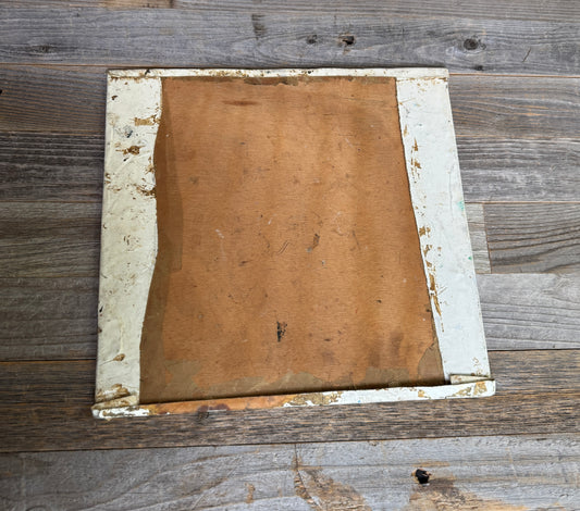 Vintage French Sailboat Painting Impressionist Coastal Scene on Board- Blue and White