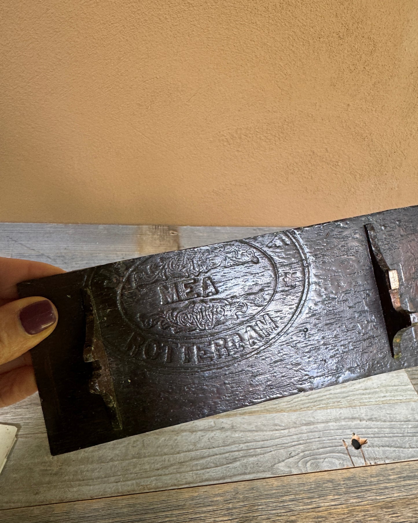 Antique Wooden Crate Fragment with Child Portrait — MEA Rotterdam
