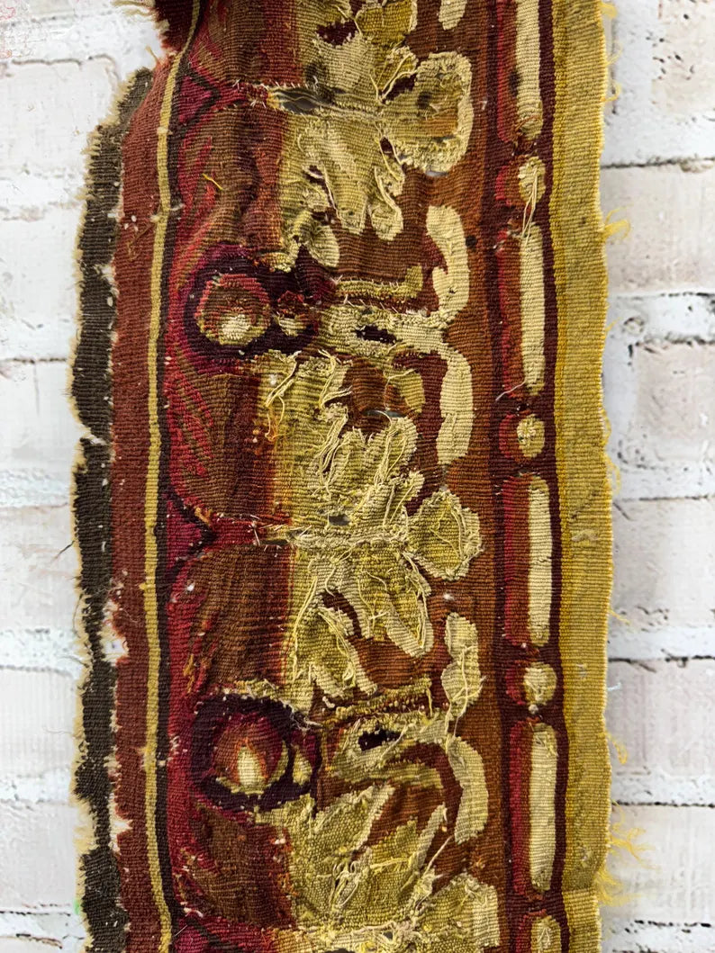 Antique French Tapestry Woven Trim, 18th Century Louis XVI Era Textile Fragment