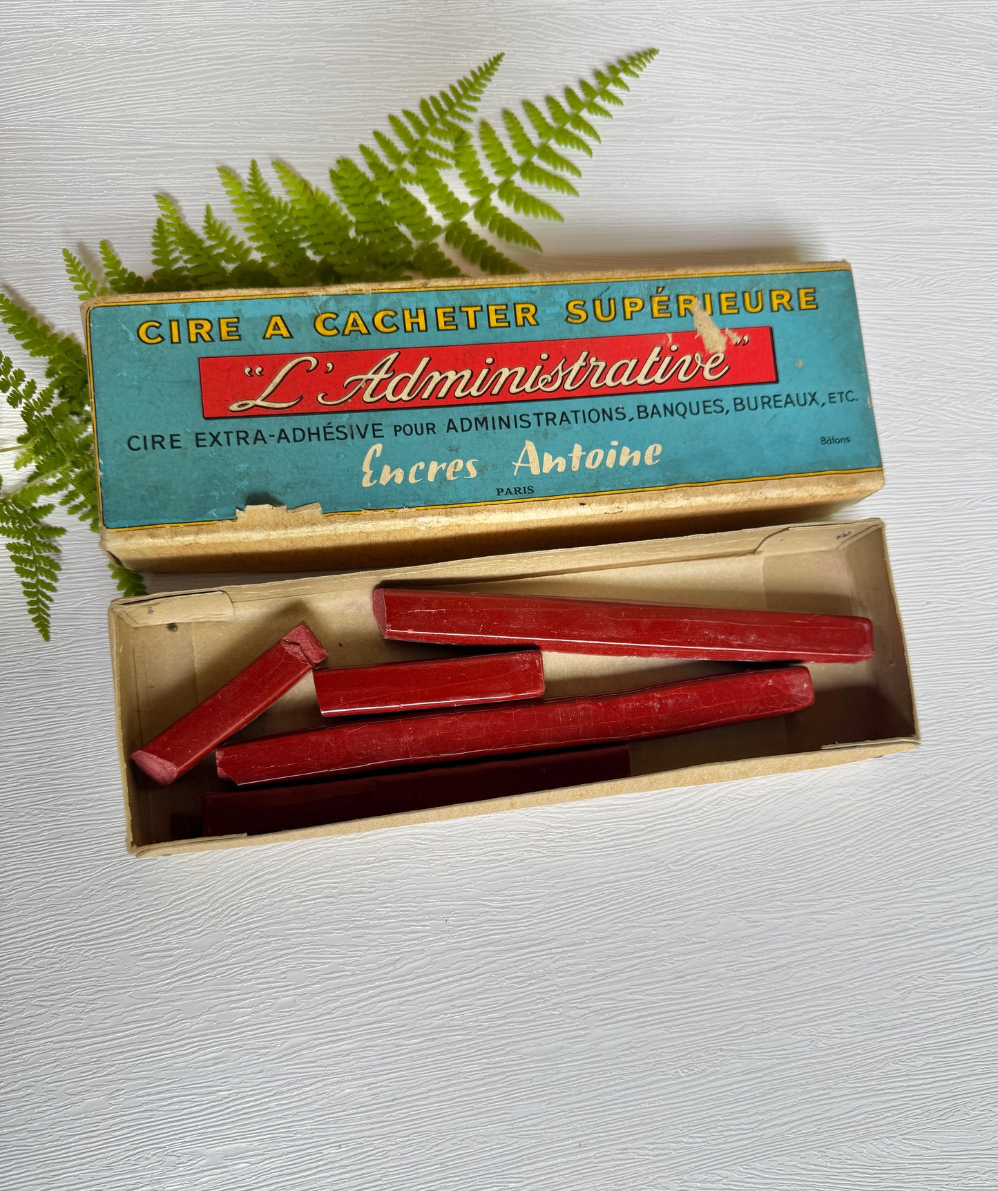 Vintage French Sealing Wax in Box- Encres Antoine, Paris