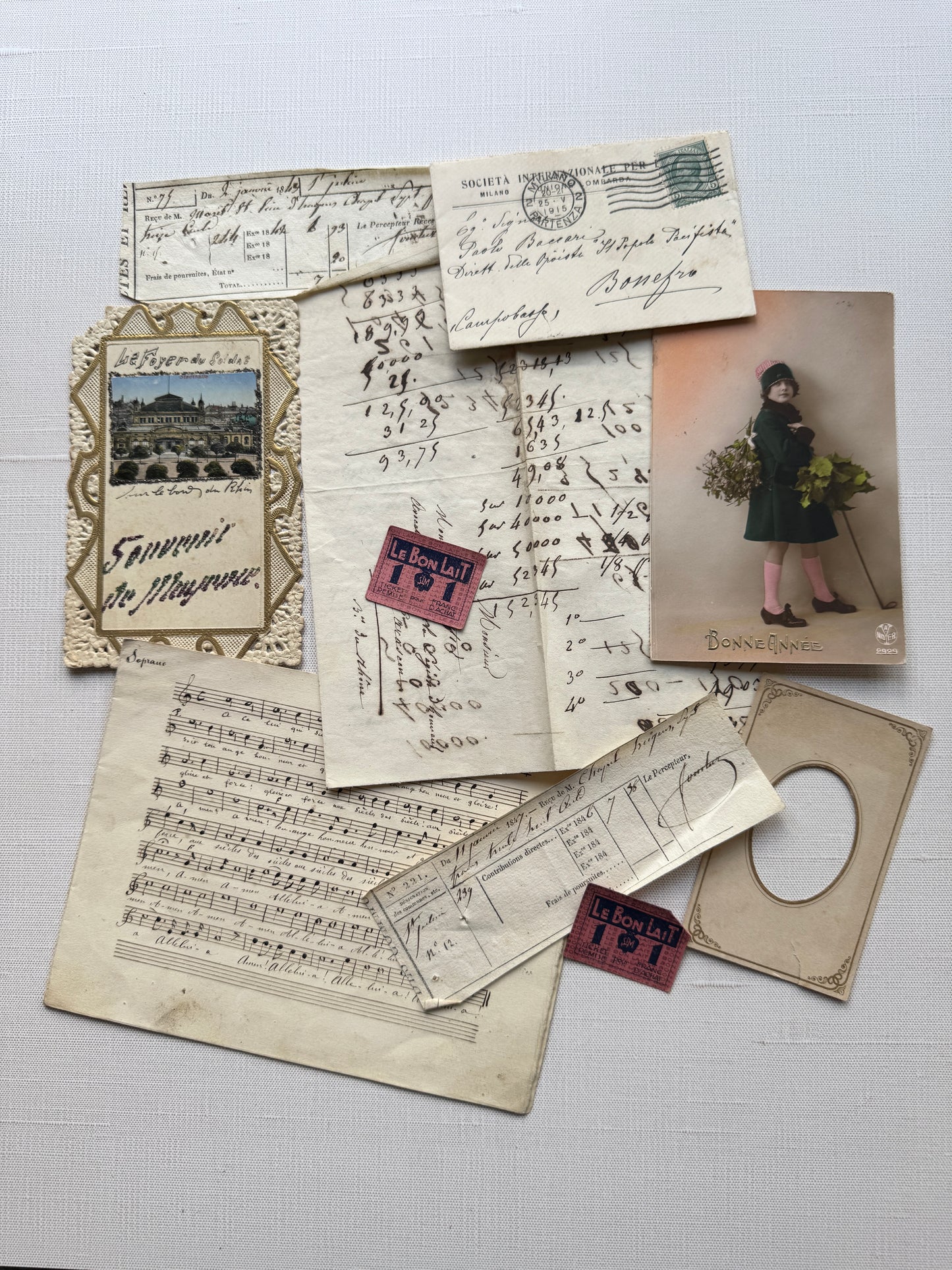 Antique Ephemera Bundle, 1800's Paper Collectibles