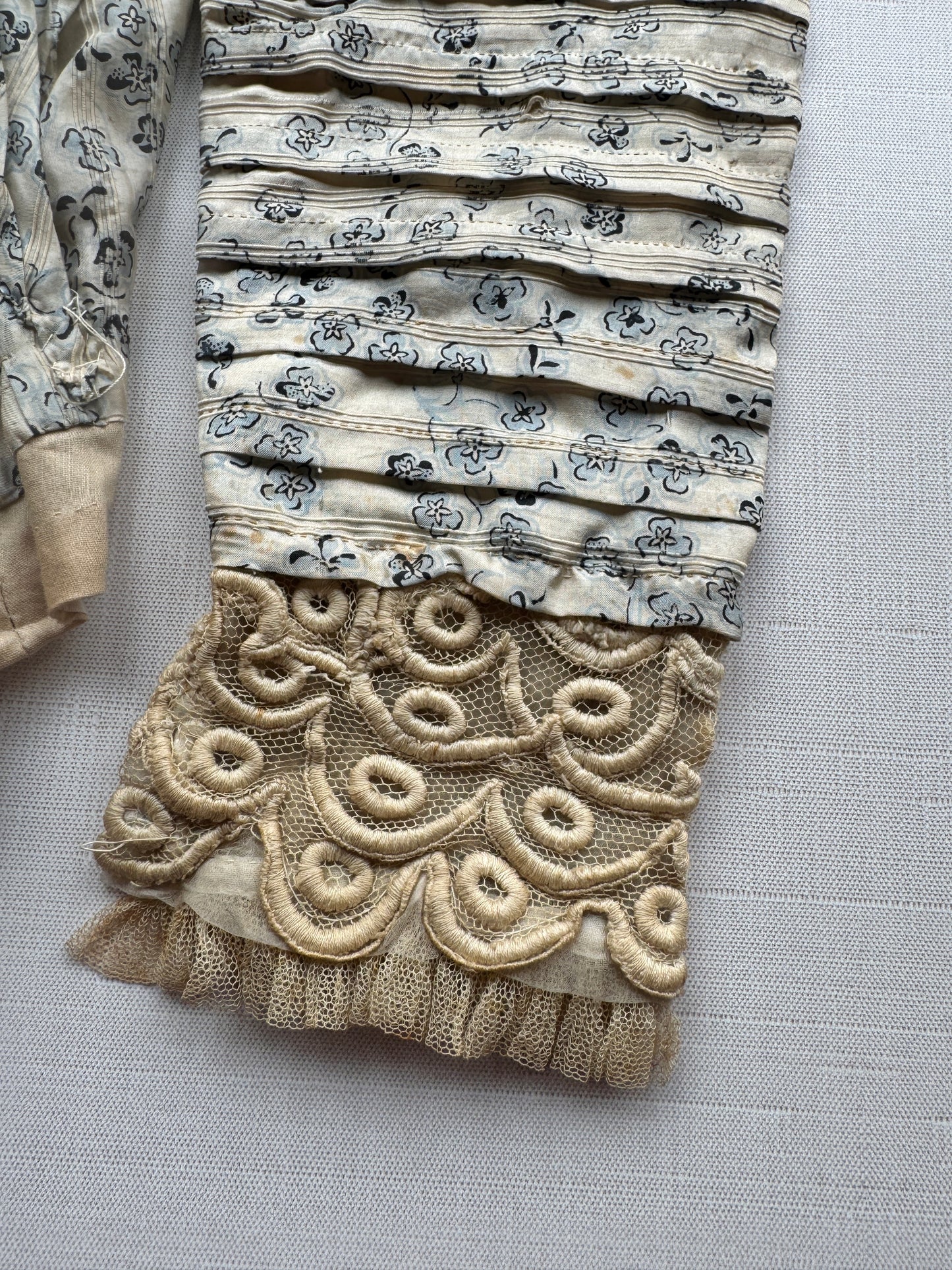 Antique French Edwardian Lace & Floral Bodice, Maison Pessin Sœurs, Nîmes