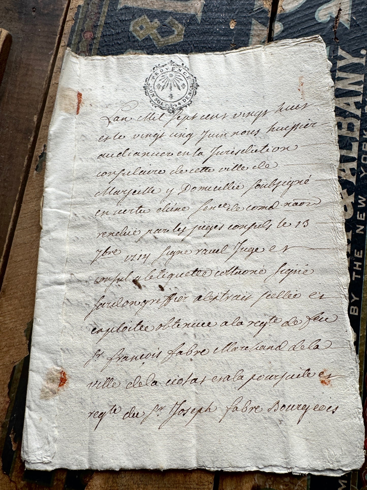 Antique 1700's French Legal Document, Provence Court Manuscript