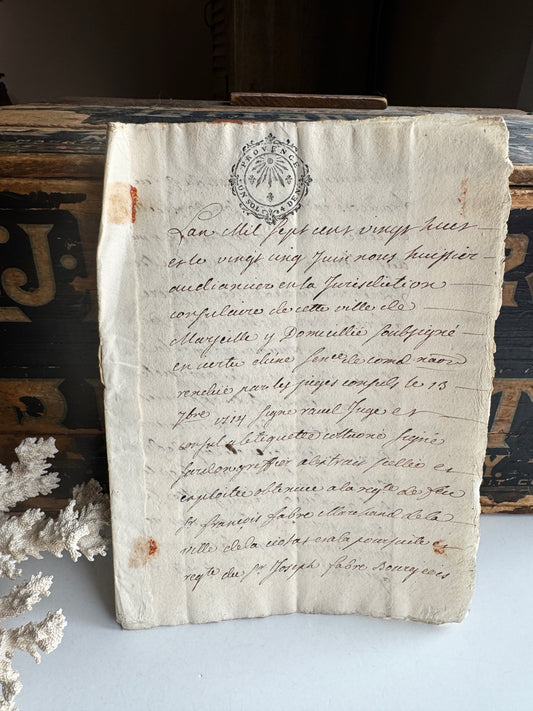 Antique 1700's French Legal Document, Provence Court Manuscript