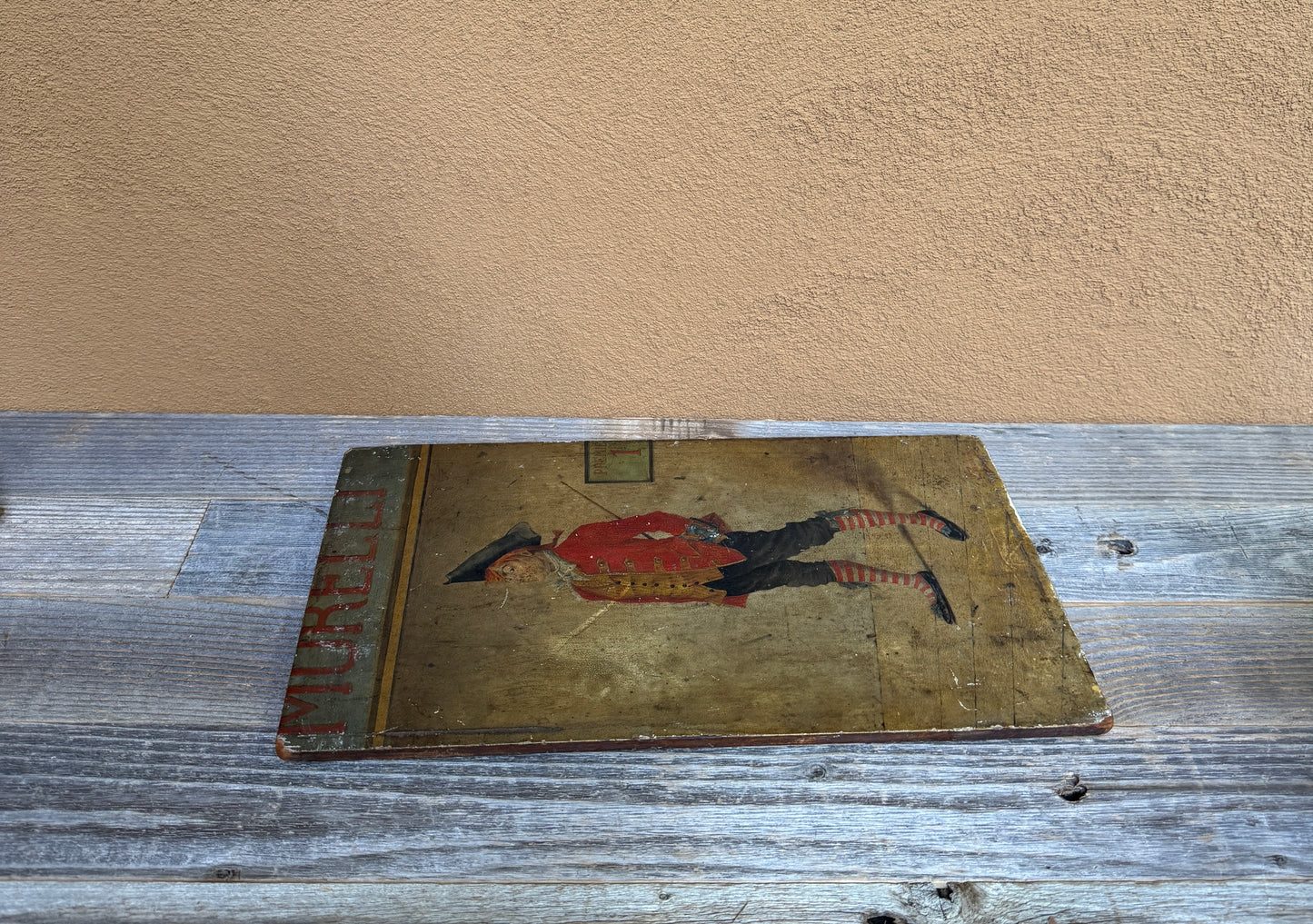 Antique French Advertising Panel Signed J. Proveaux- Morelli Theater Art on Wood