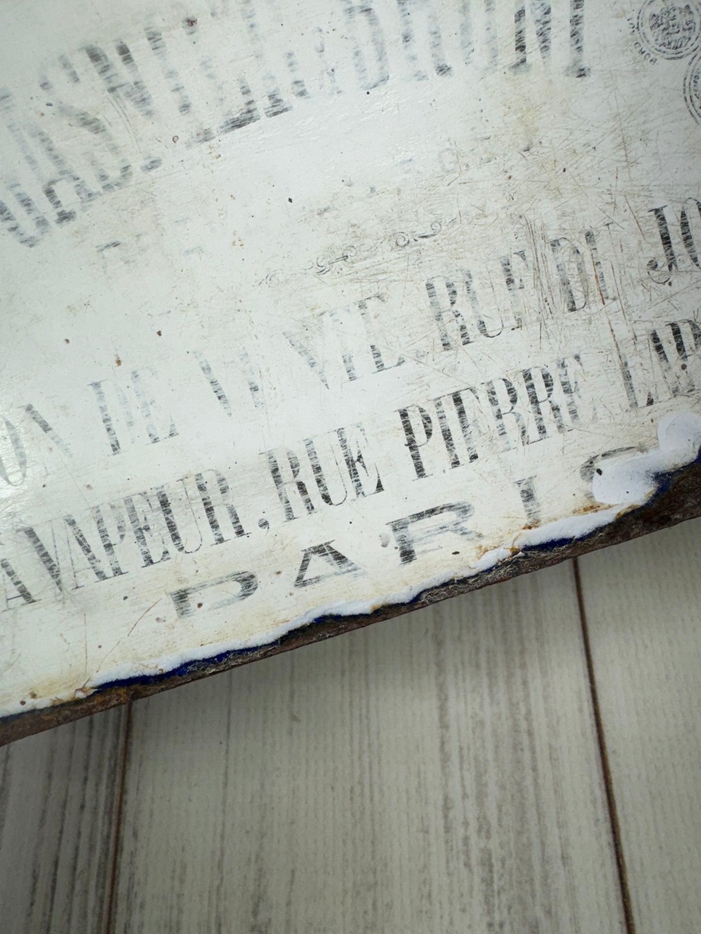 Antique French Enamel Sign – Parisian Manufacturer Plaque