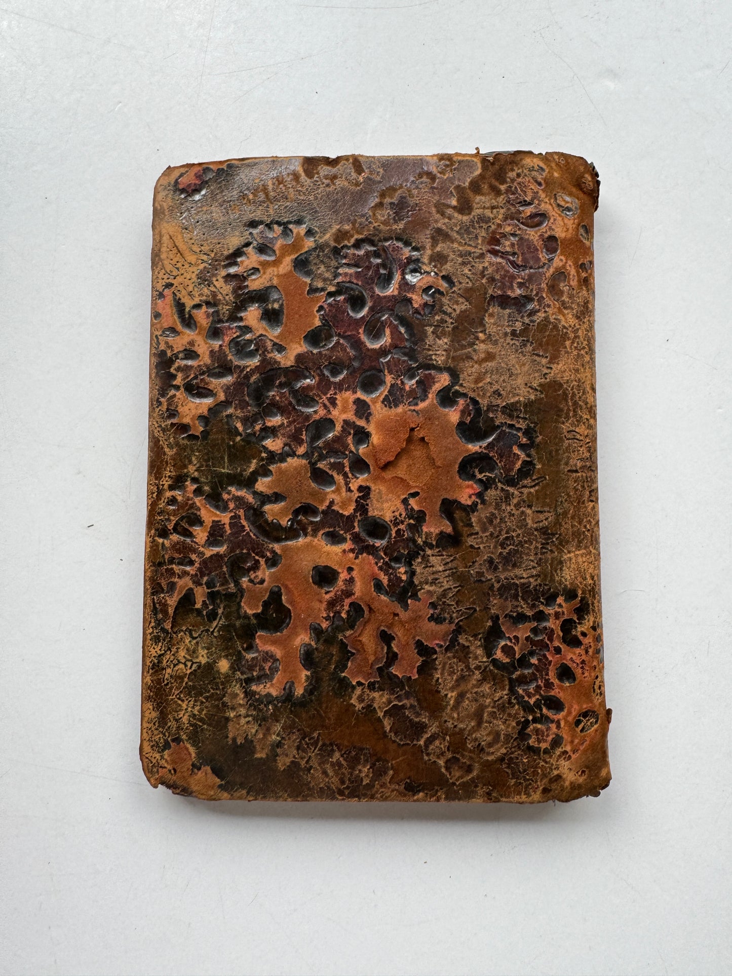 Antique Leather Portfolio Wallet, Letter Holder, Embossed with Monogram