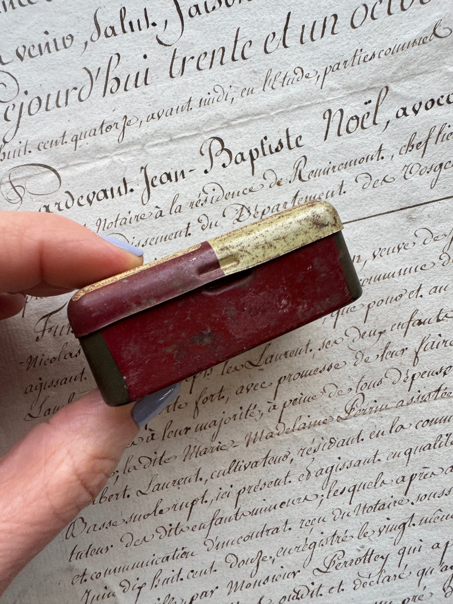 Antique Hindoo Pen Tin with Original Dip Nibs, Macniven & Cameron, Edinburgh