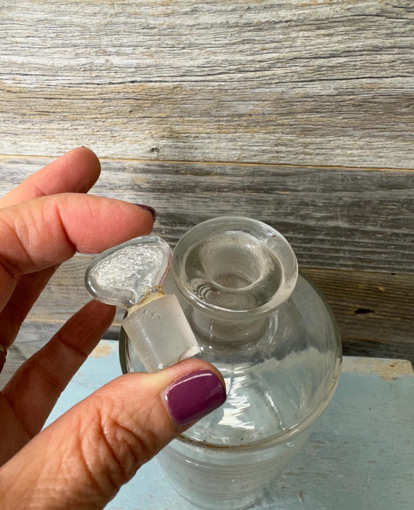 French Apothecary Bottle, Lettering on Front, Cabinet of Curiosities, 1800's Druggist, Collectible Pharmacy Medicine Bottle