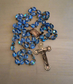 Vintage Italian Rosary with Blue Faceted Glass Beads