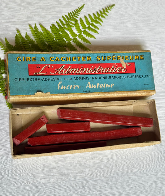 Vintage French Sealing Wax in Box- Encres Antoine, Paris