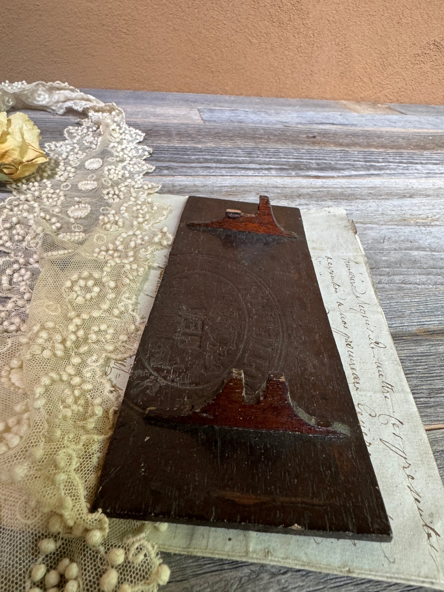 Antique Wooden Crate Fragment with Child Portrait — MEA Rotterdam