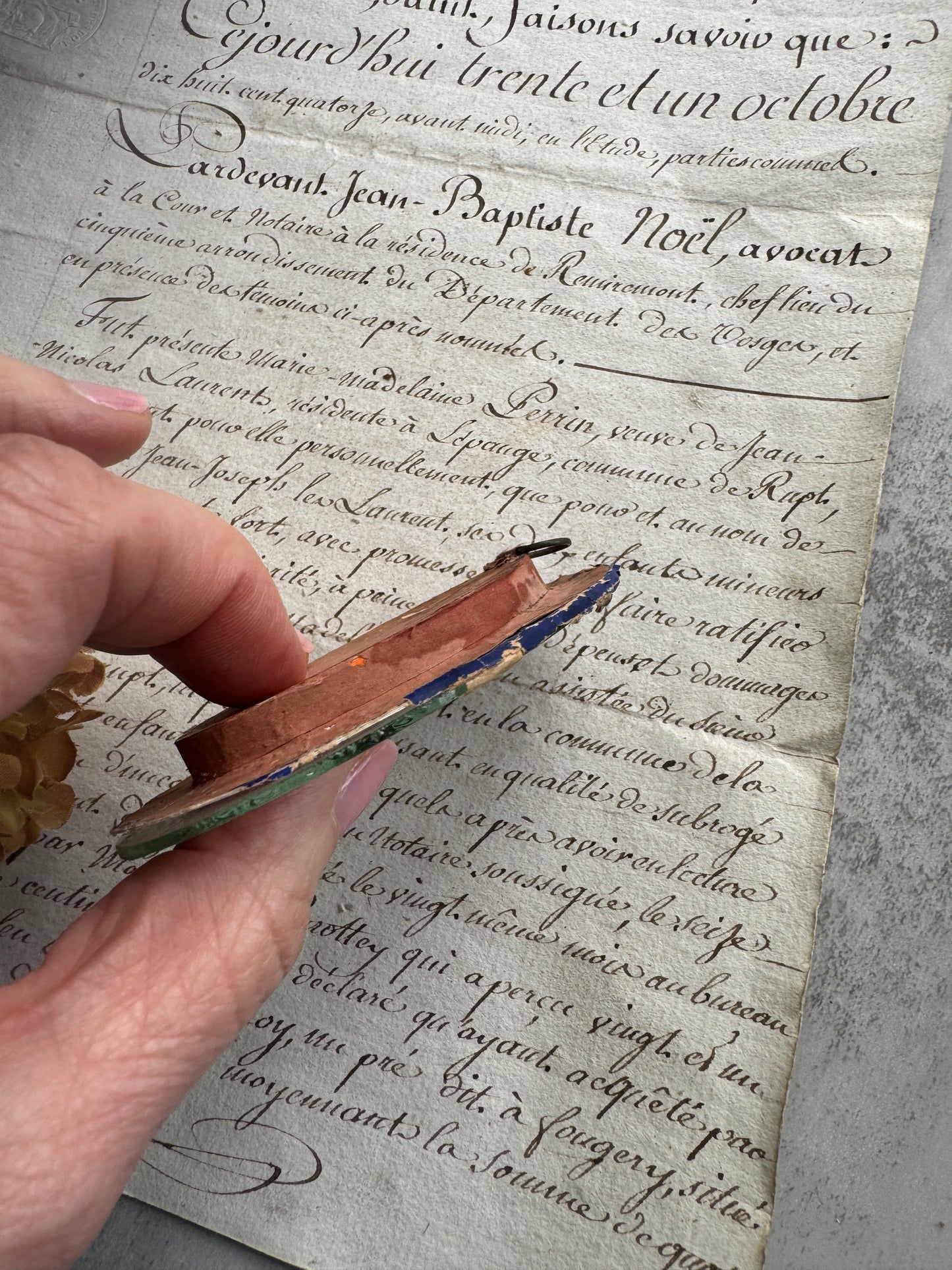 Antique French Reliquary Devotional Plaque