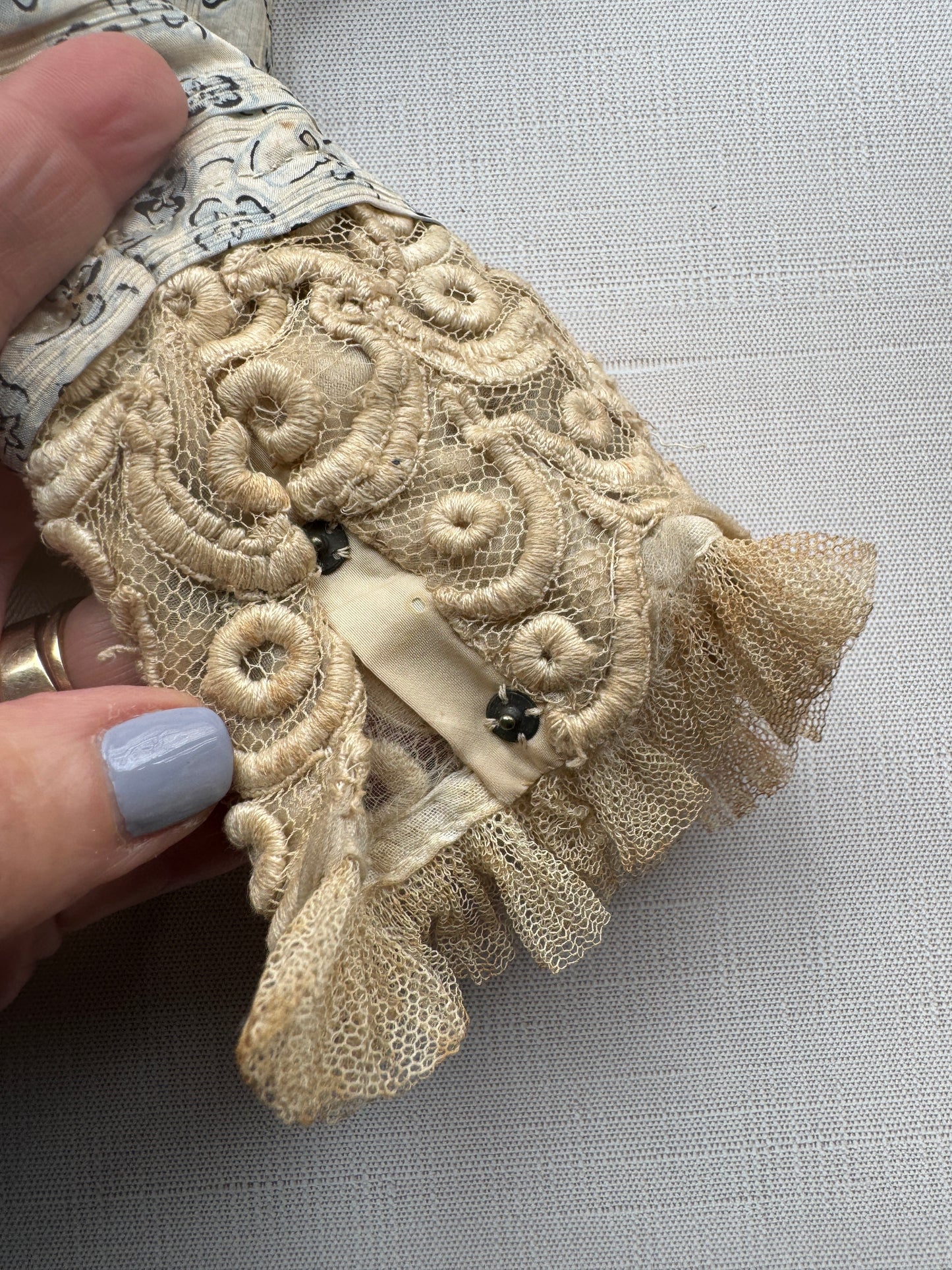 Antique French Edwardian Lace & Floral Bodice, Maison Pessin Sœurs, Nîmes