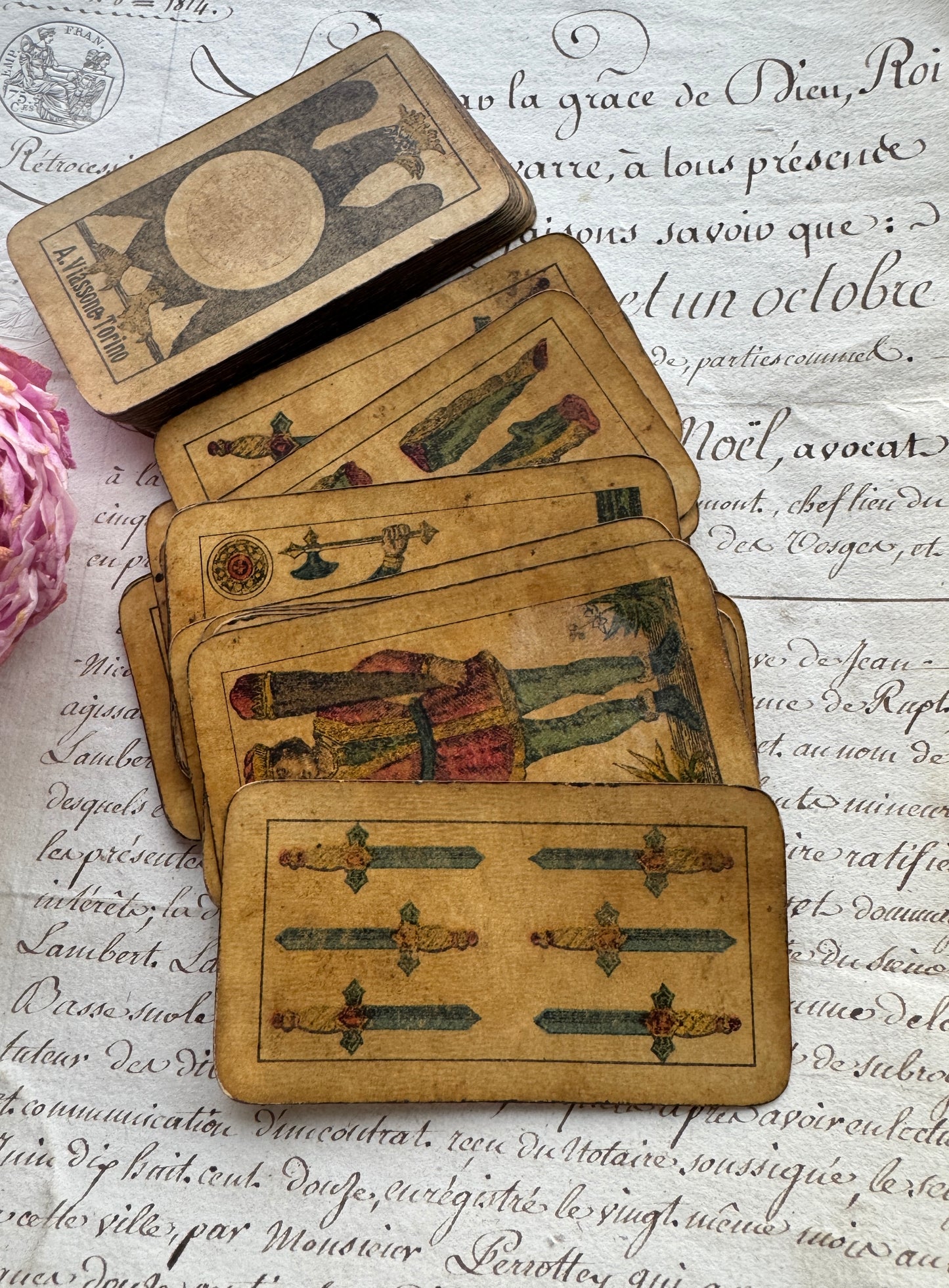 Antique Italian "Scopa" or "Briscola" Playing Cards