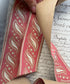 Antique French Hand, Blocked Wallpaper Border, 1800's Red & Gold Paisley Trim