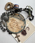 Antique French Vignette Lot, Rosary, Cabinet Card, Doll, Ephemera & More