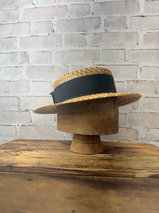 Vintage French Wood Hat Mold or Millinery Form with Stand – Primitive Display Piece from Paris