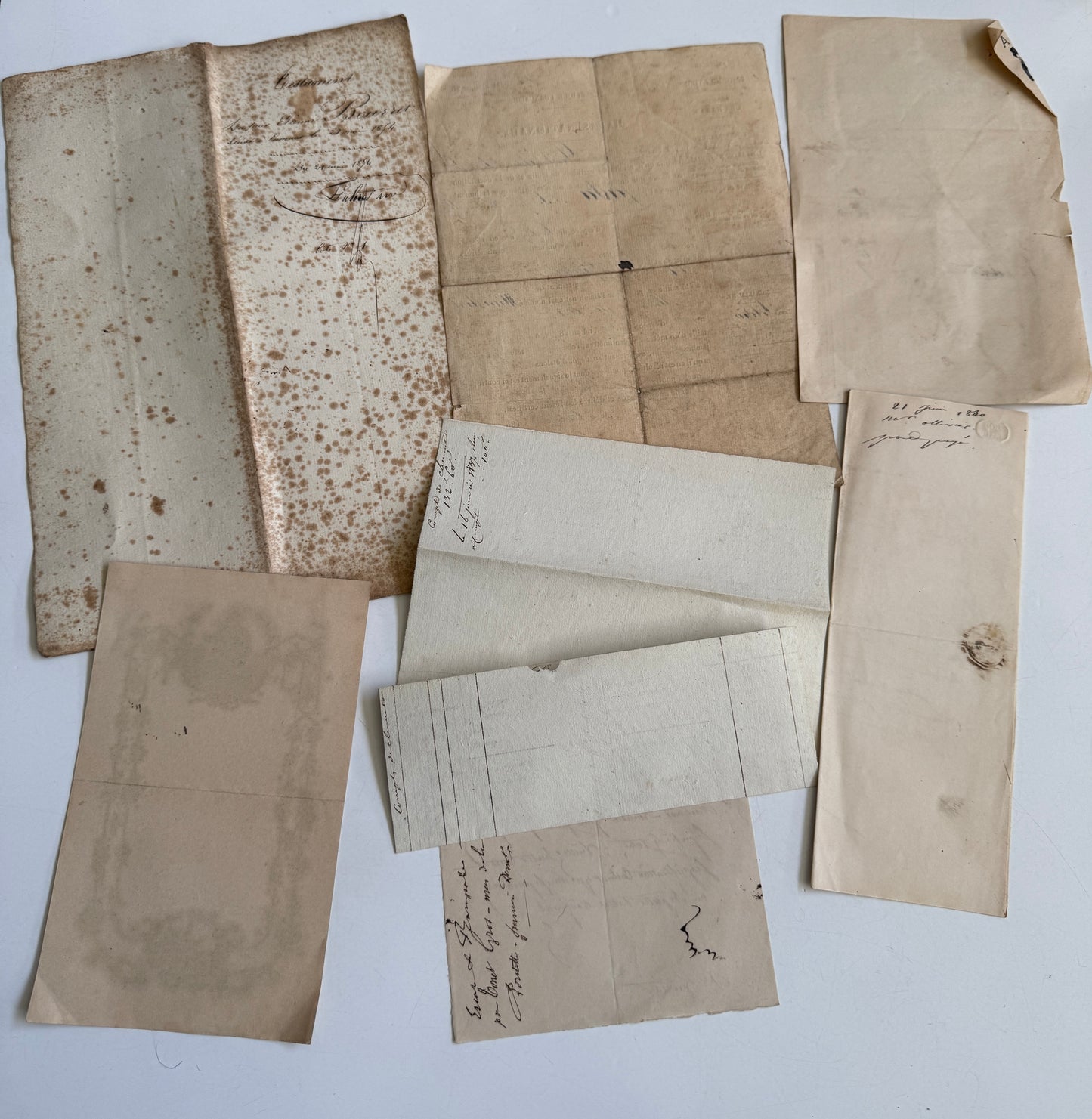 Antique French Ephemera Collection, 1800's Handwritten & Printed Documents