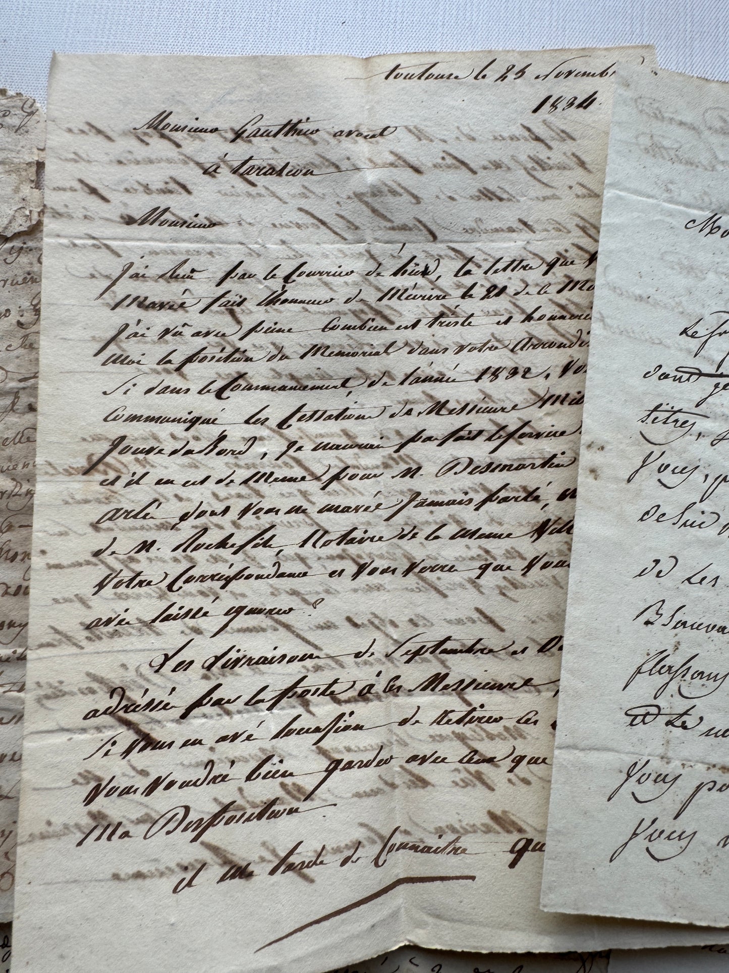 Bundle of 1800's French Handwritten Letters, Antique Legal & Personal Correspondence