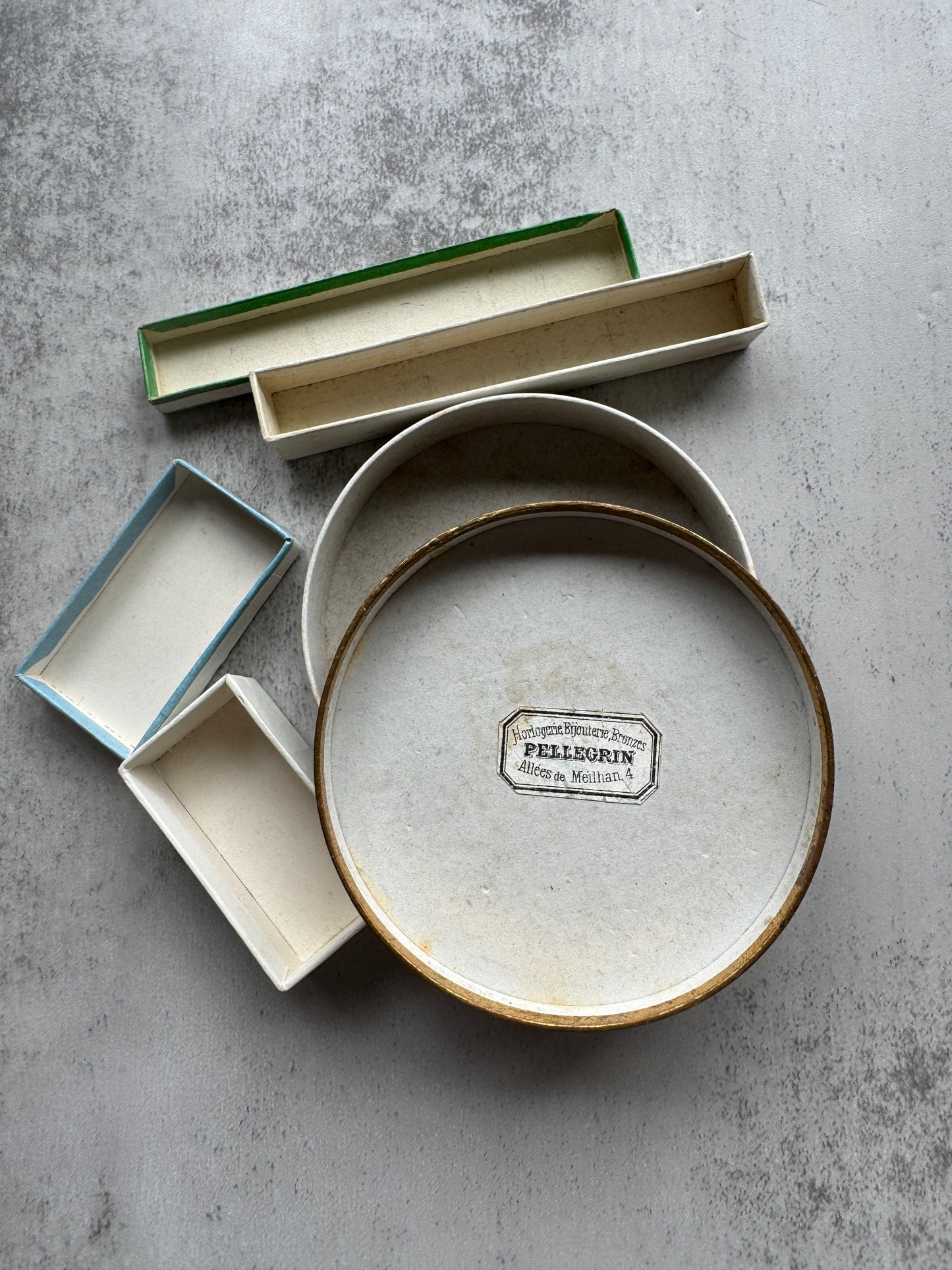 Vintage Small Boxes from France, Jewelry Keepsakes, Curio Cabinet