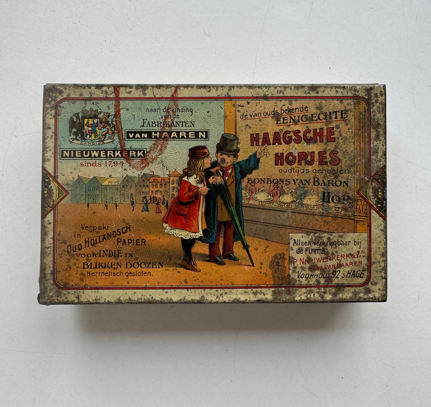 Antique Dutch Tin, Candy Box from the Netherlands, Rare Collectible