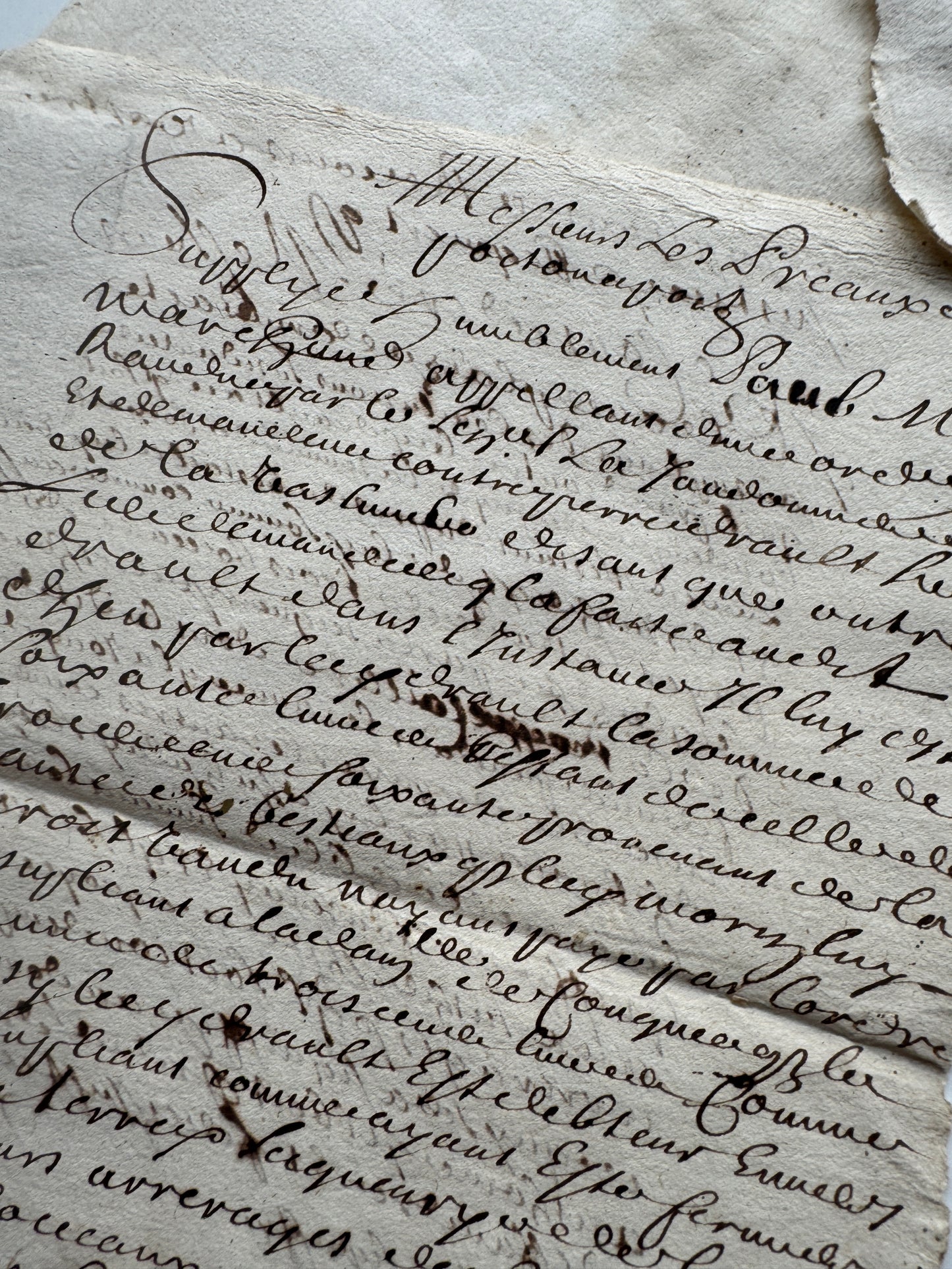 Antique 18th Century French Handwritten Legal Documents, 1700's Manuscript with Tax Stamps