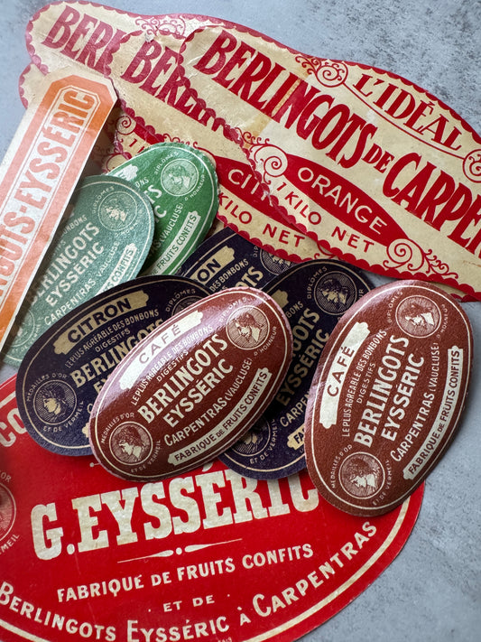 Vintage French Paper Labels, Assorted Styles and Sizes, Ephemera Collage, Altered Art