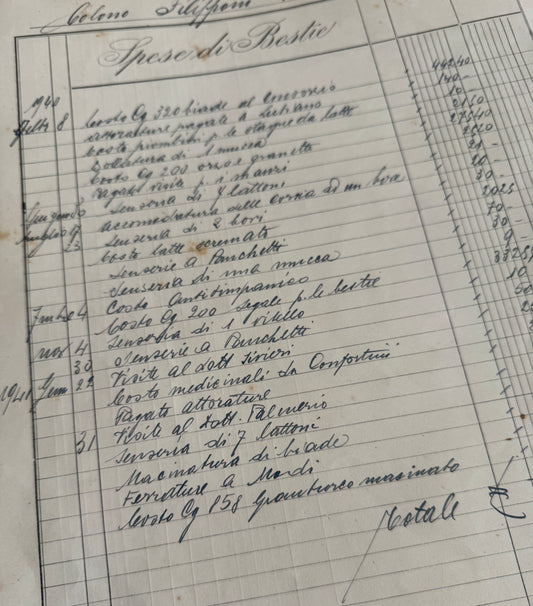 Vintage French Ledger Sheets, Handwritten