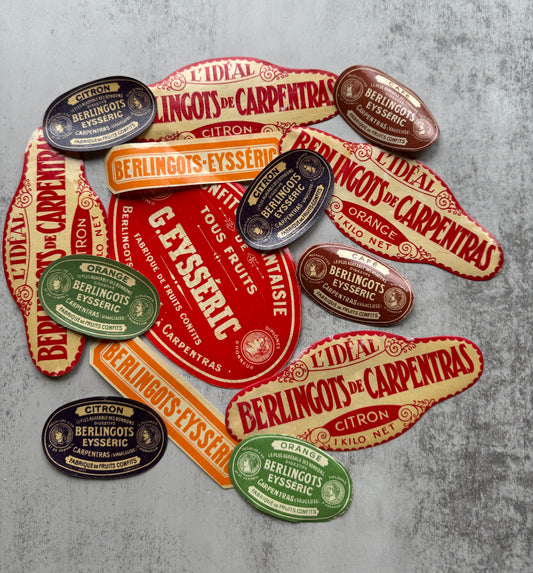 Vintage French Paper Labels, Assorted Styles and Sizes, Ephemera Collage, Altered Art