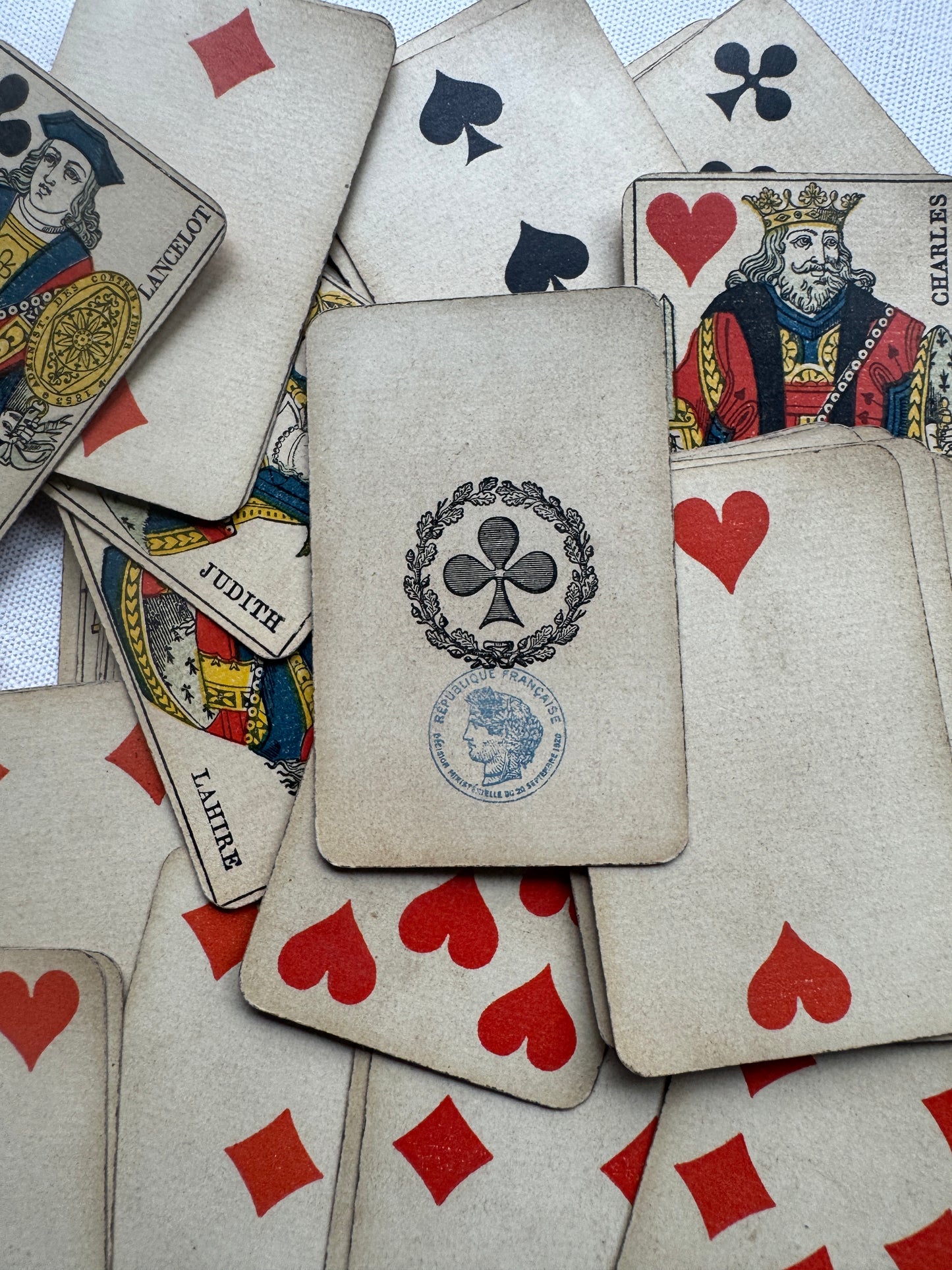 Antique French Playing Cards B.P. Grimaud No. 99, Complete Deck