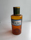 Antique French Apothecary Bottle, Amber Colored Glass, Porcelain Label