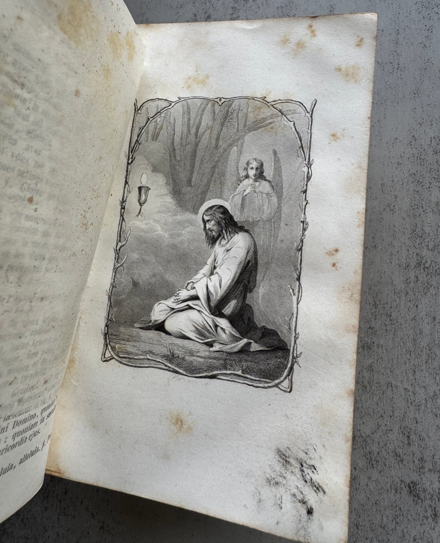 French Paroissien Romain Prayer Book dated 1857 Leather with Metal Clasps & Gilt Edges