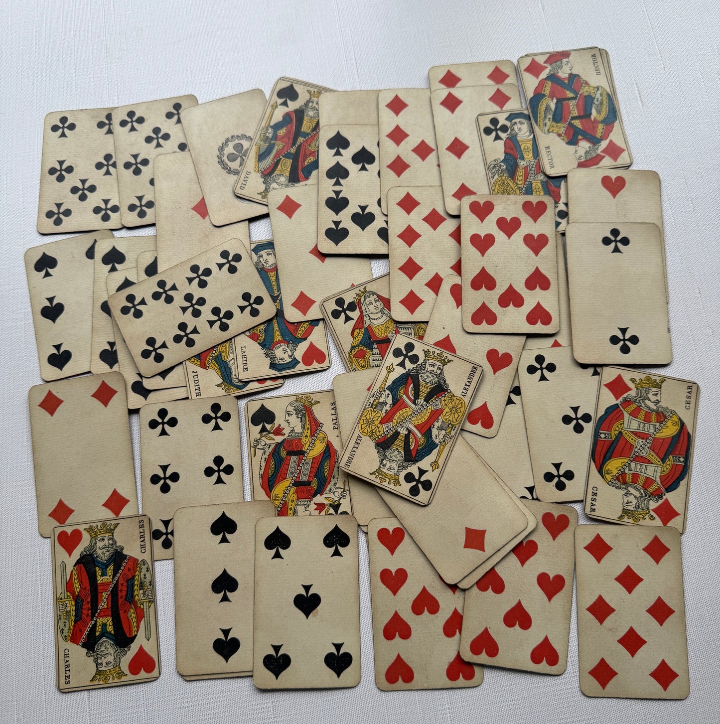 Antique French Playing Cards B.P. Grimaud No. 99, Complete Deck