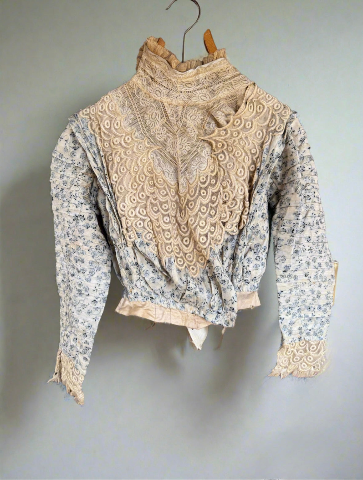 Antique French Edwardian Lace & Floral Bodice, Maison Pessin Sœurs, Nîmes