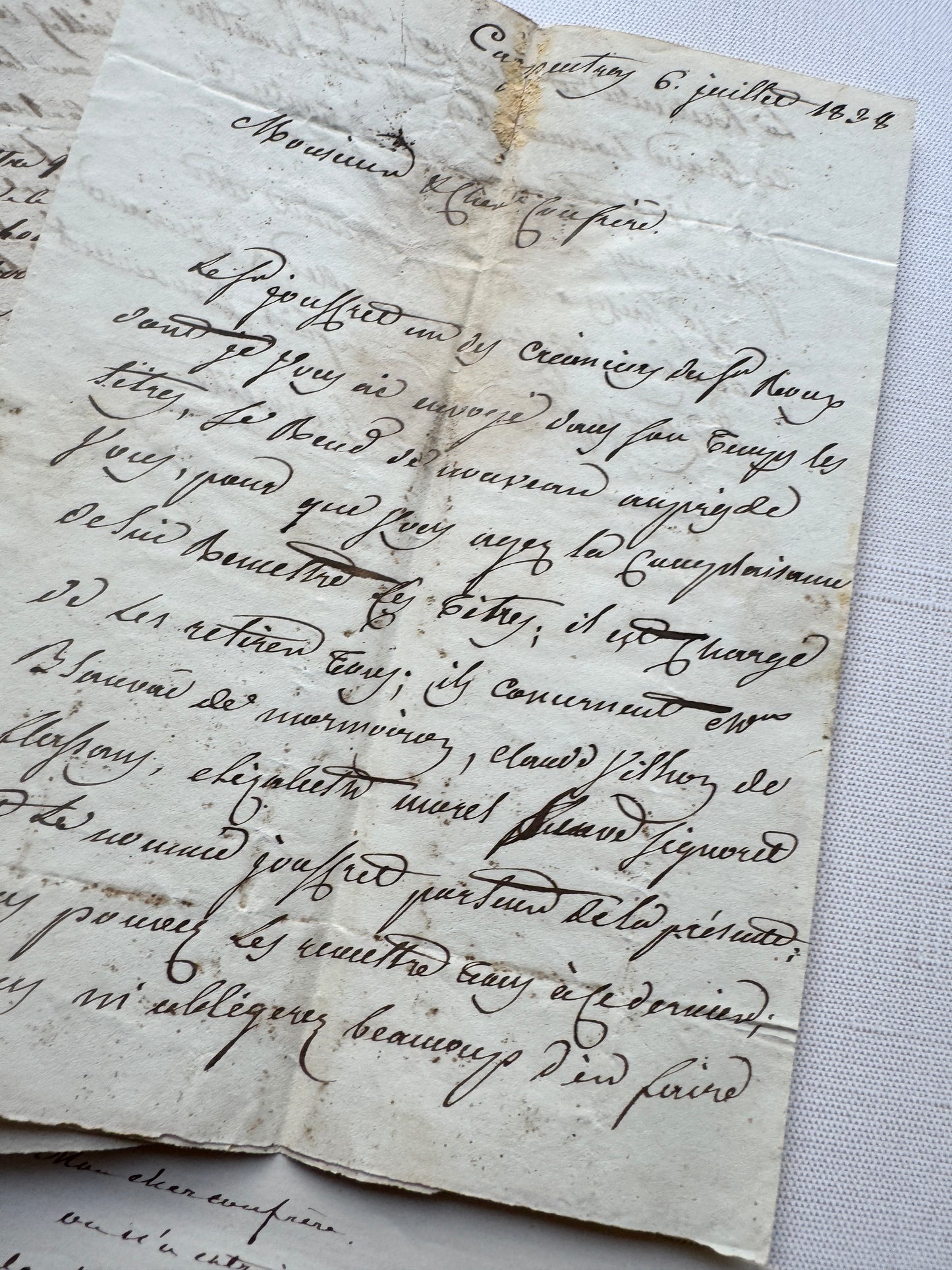 Bundle of 1800's French Handwritten Letters, Antique Legal & Personal Correspondence