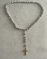 Vintage Italian Rosary with Faceted Beads & Ornate Gold-Tone Crucifix