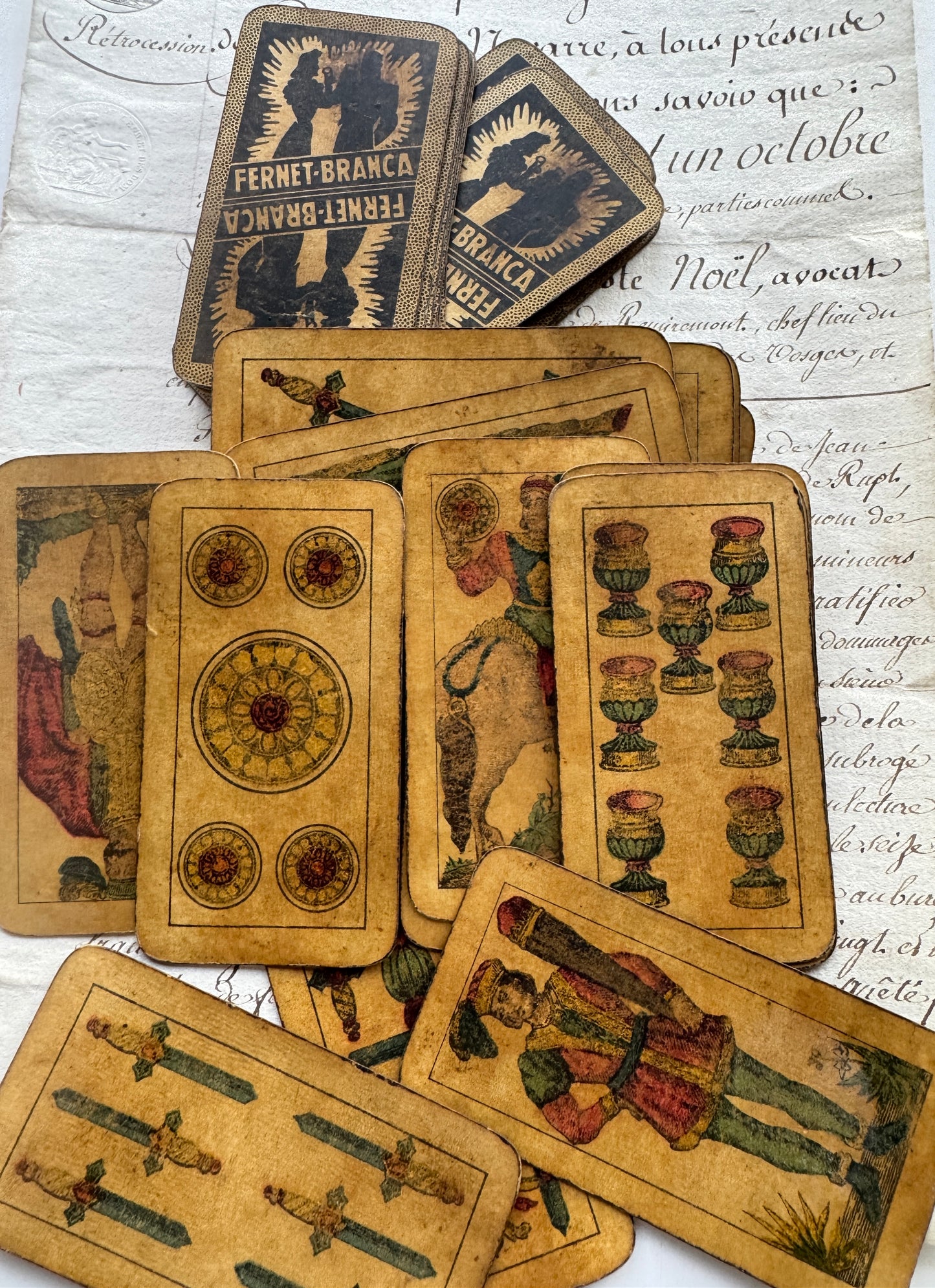 Antique Italian "Scopa" or "Briscola" Playing Cards