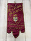 Antique 1899 Mi-Carême Marseille French Embroidered Silk Banner with Gold Metallic Thread