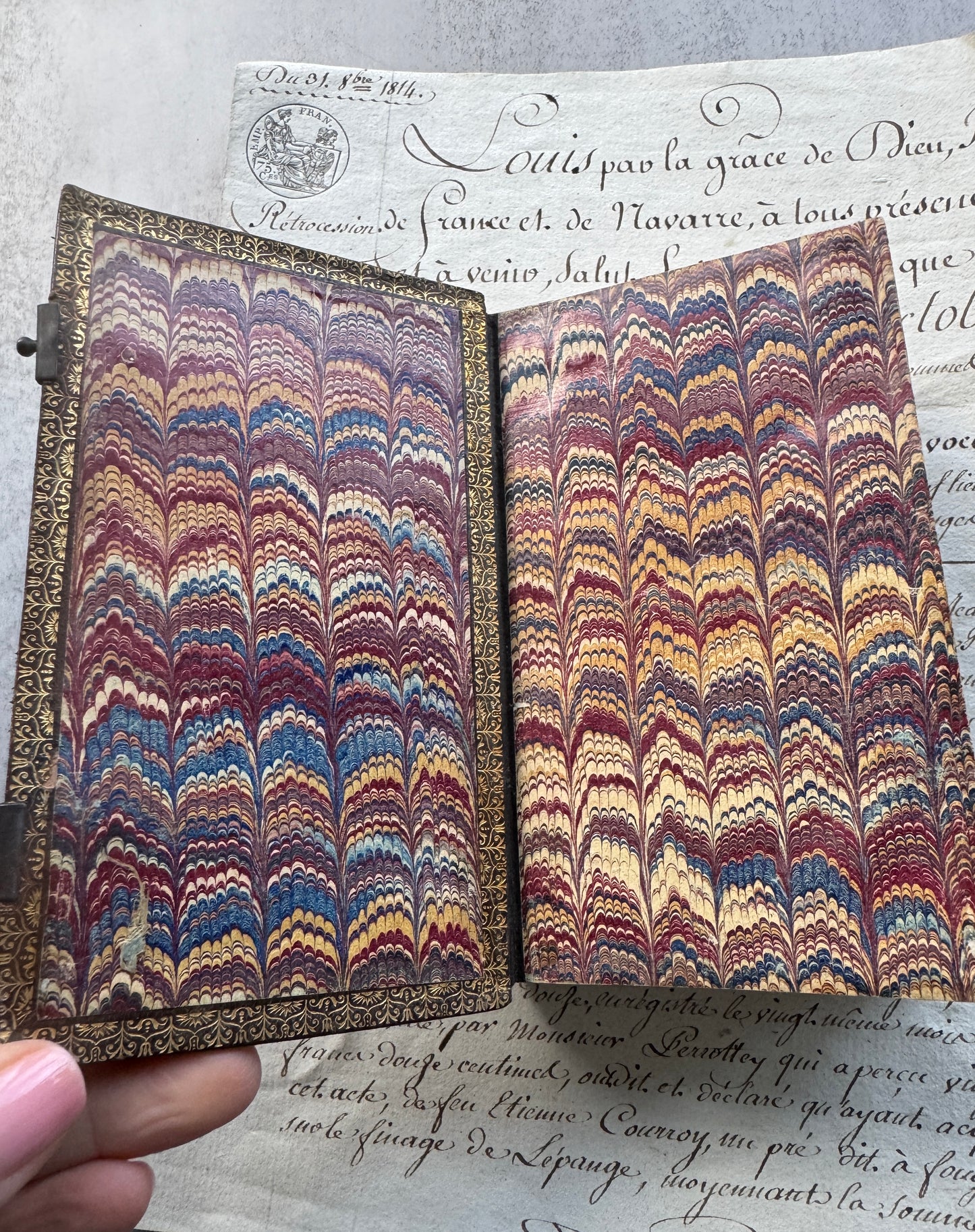 French Paroissien Romain Prayer Book dated 1857 Leather with Metal Clasps & Gilt Edges