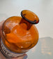 Antique French Apothecary Bottle, Amber Colored Glass, Porcelain Label