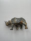 Antique Rhinoceros Figurine, Metal Worn Patina