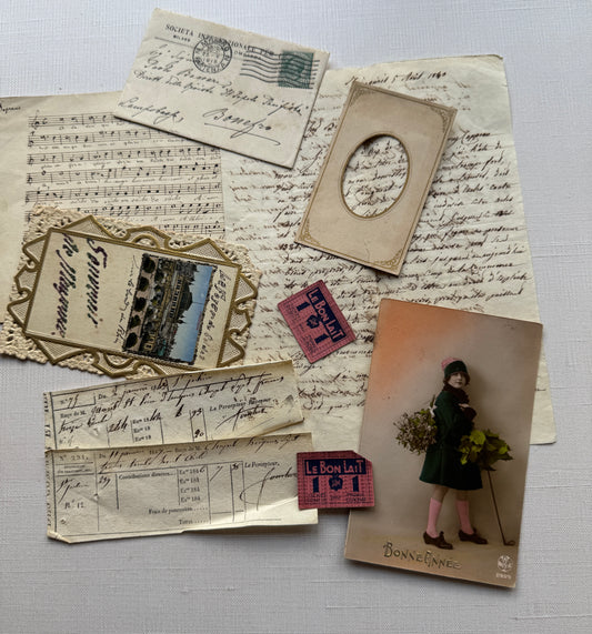 Antique Ephemera Bundle, 1800's Paper Collectibles