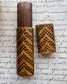 Antique Marquetry Needle Case with Striped Inner Sleeve, French
