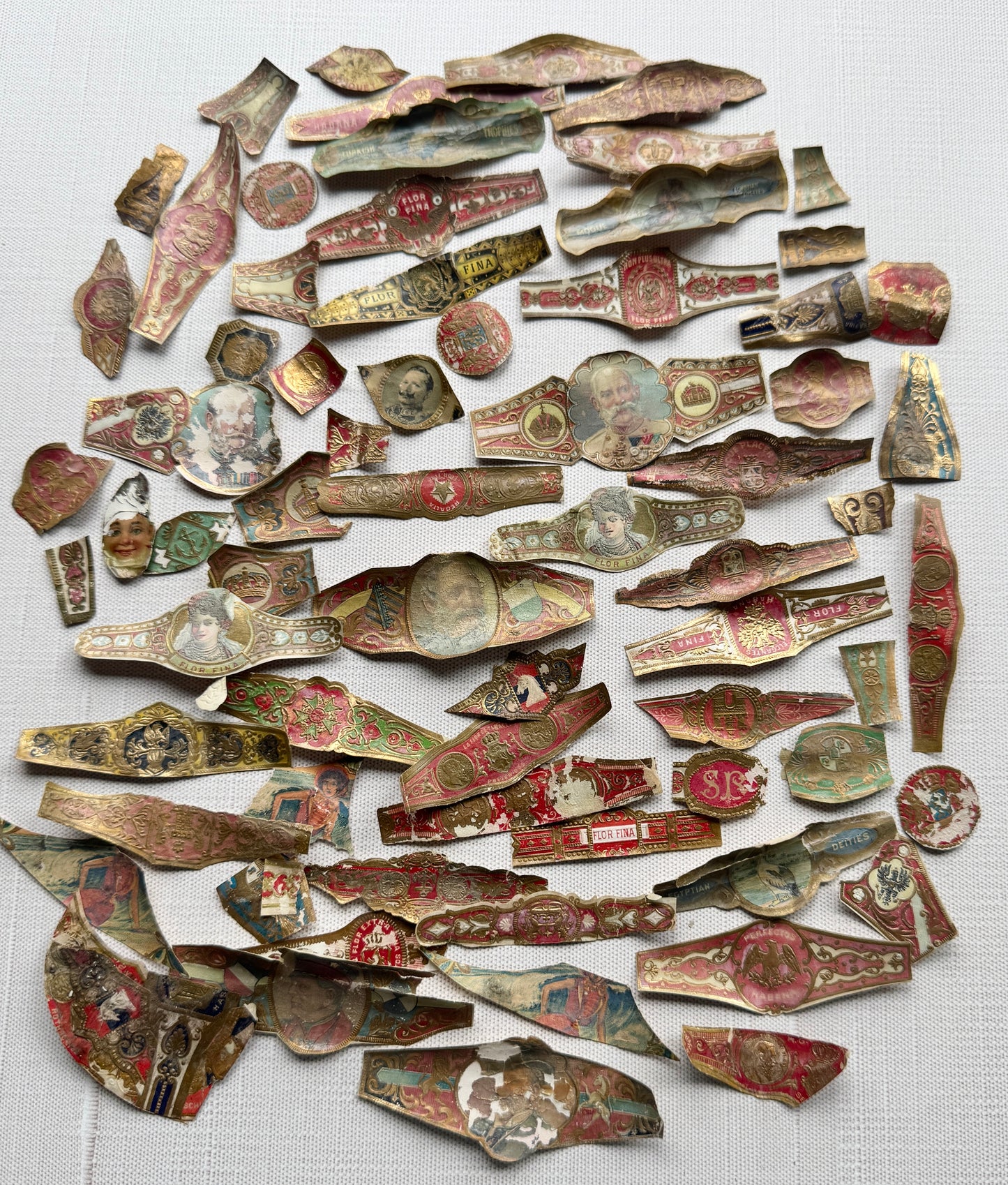 Lot of Antique European Cigar Bands 19th to Early 20th Century Paper Ephemera