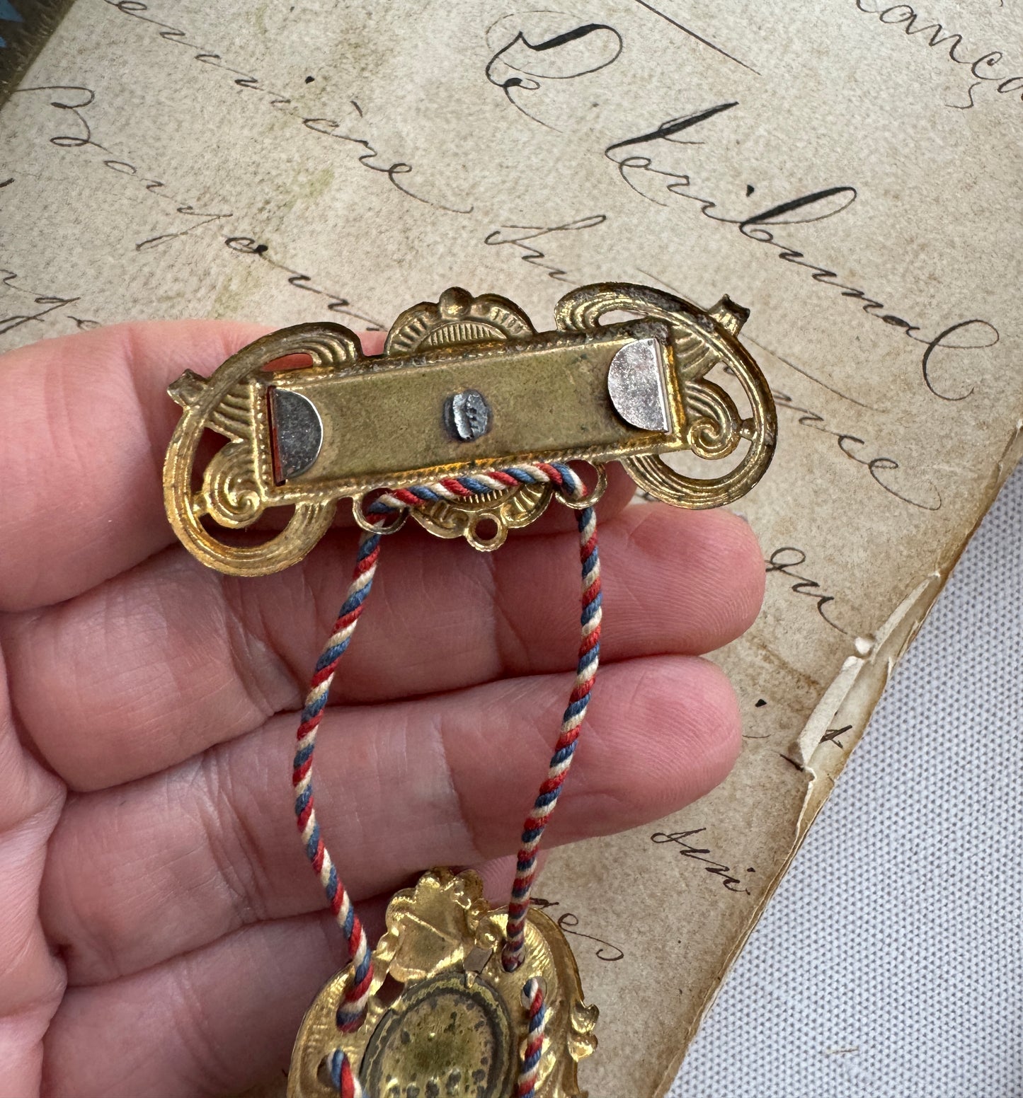 Antique French “Bon Service” Medal with Portrait & Tassels