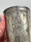 Antique French Silver Plated Baby Cup with Engraved Child and Monogram, Hallmarks
