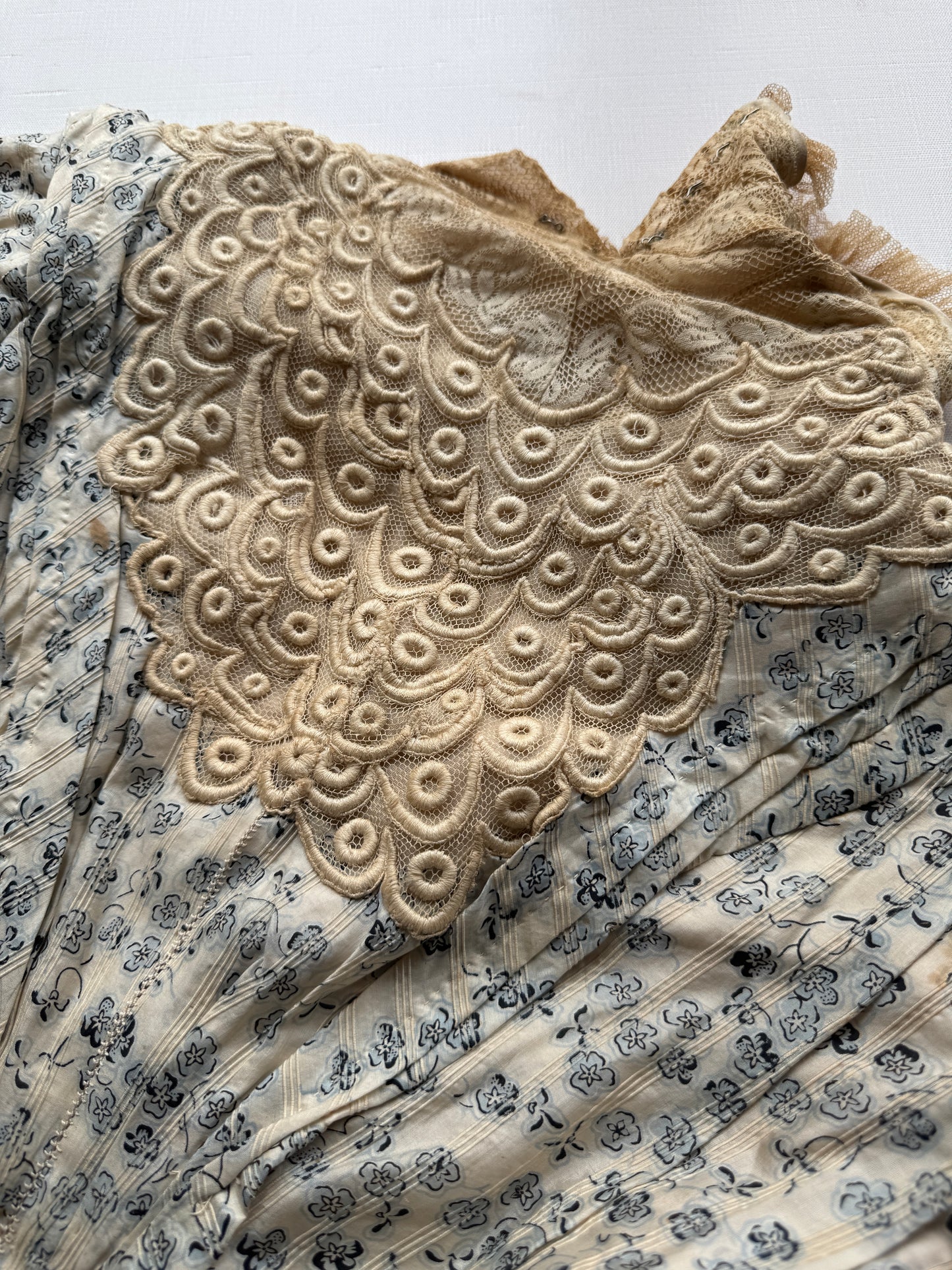 Antique French Edwardian Lace & Floral Bodice, Maison Pessin Sœurs, Nîmes